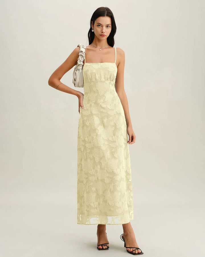 ELARA – JACQUARD SLIP BACKLESS MAXI DRESS