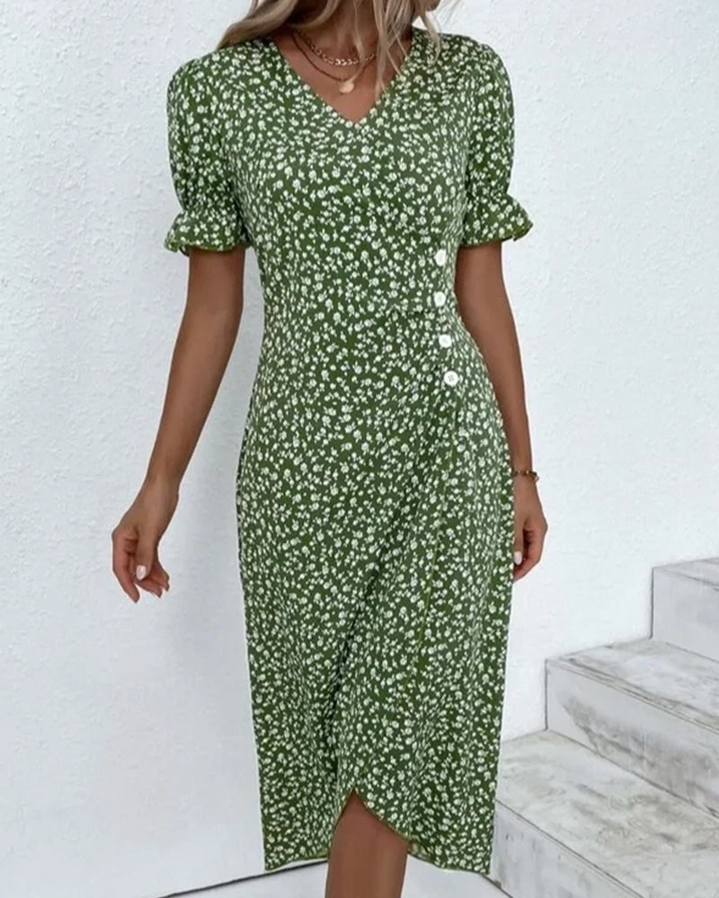 Ellaine - Floral Tummy Covering Summer Dress