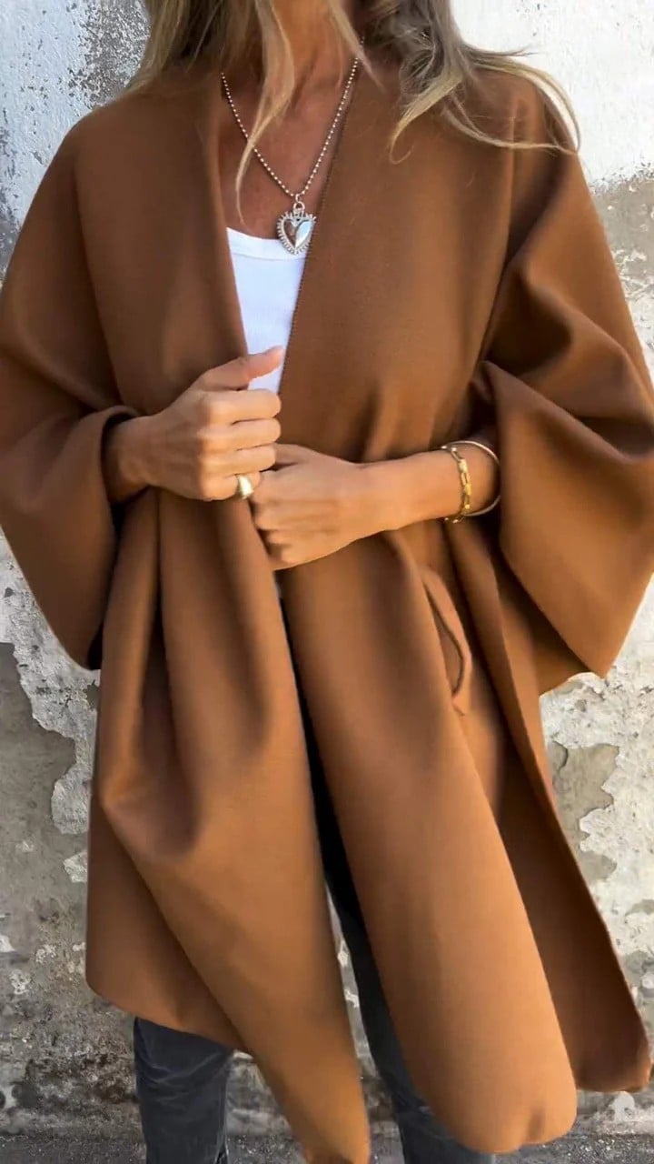 Umaiza – Effortless Style V-Neck Cape Jacket