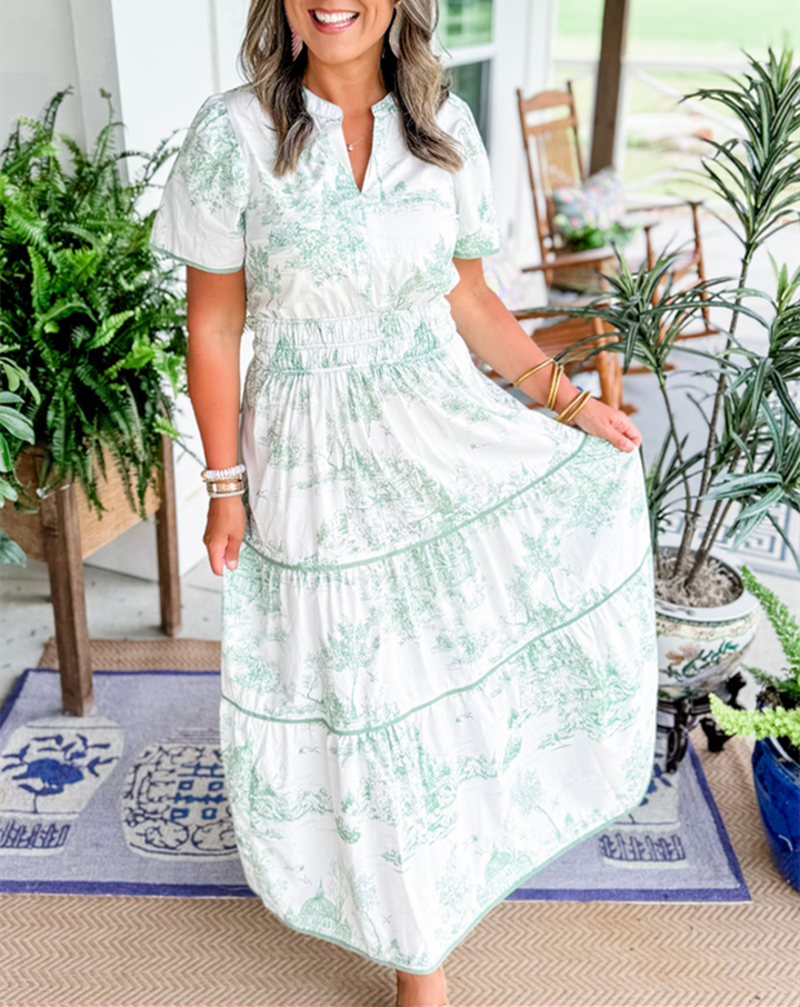 ILLYRIA – FLOWY TOILE PRINT MAXI FOR TIMELESS STYLE
