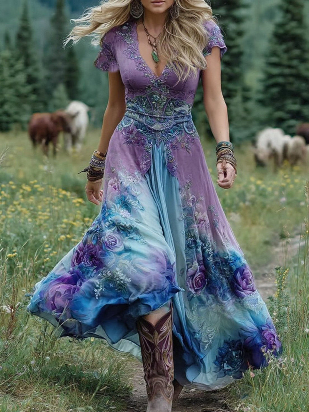 Mavis – Elegant Floral Maxi Dress