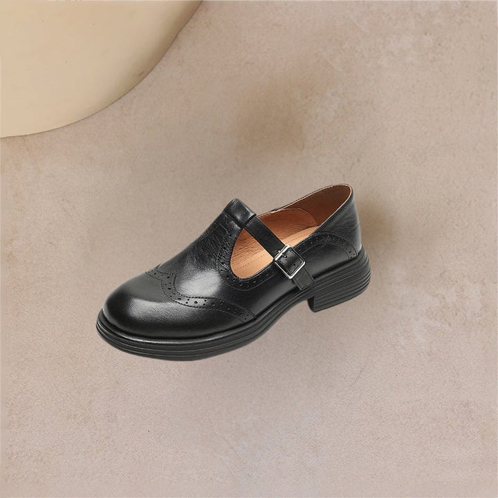 CAMILLE – VINTAGE T-STRAP LEATHER SHOES