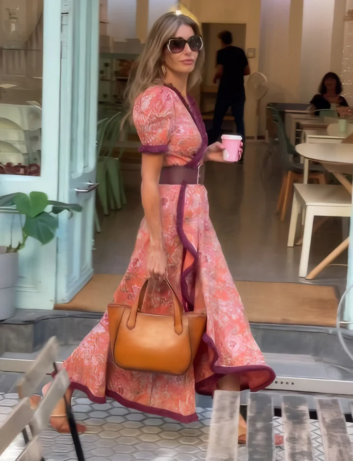 MAEZARA – ELEGANT SHORT SLEEVE MAXI DRESS