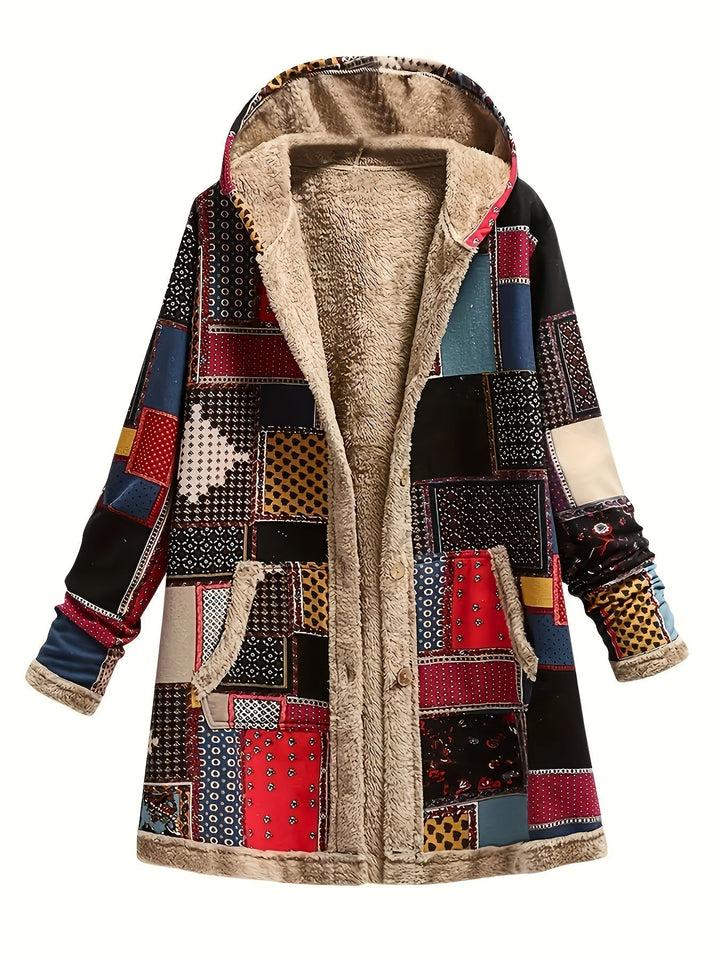 THALIRYN – PLUSH PRINTED HOODED JACKET