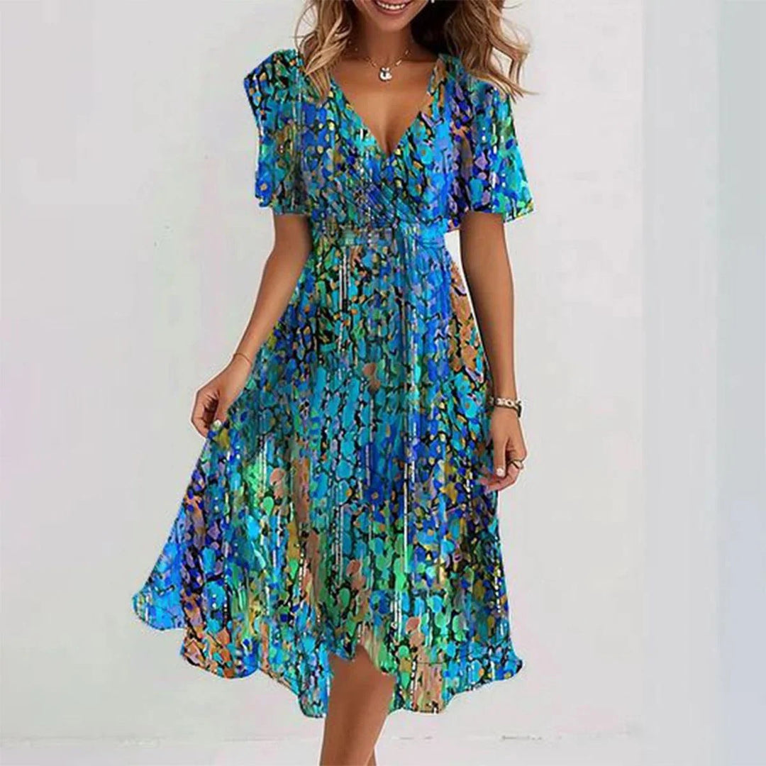 Lina - Elegant Short Sleeve Dress