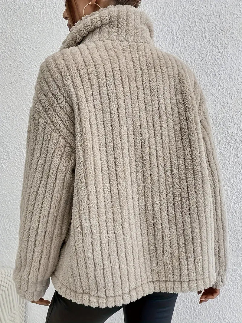 Nova - Double-Sided Velvet Button Cardigan