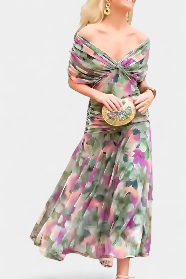 Isla™ – V-neck Floral Maxi Dress