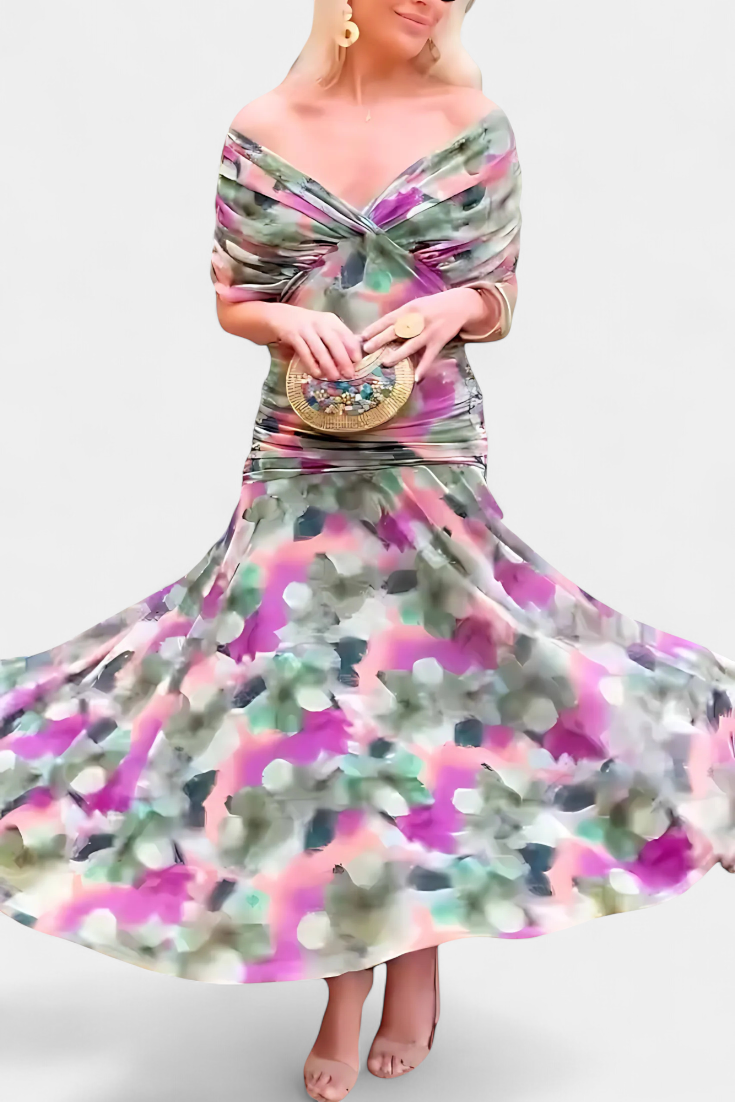 Isla™ – V-neck Floral Maxi Dress