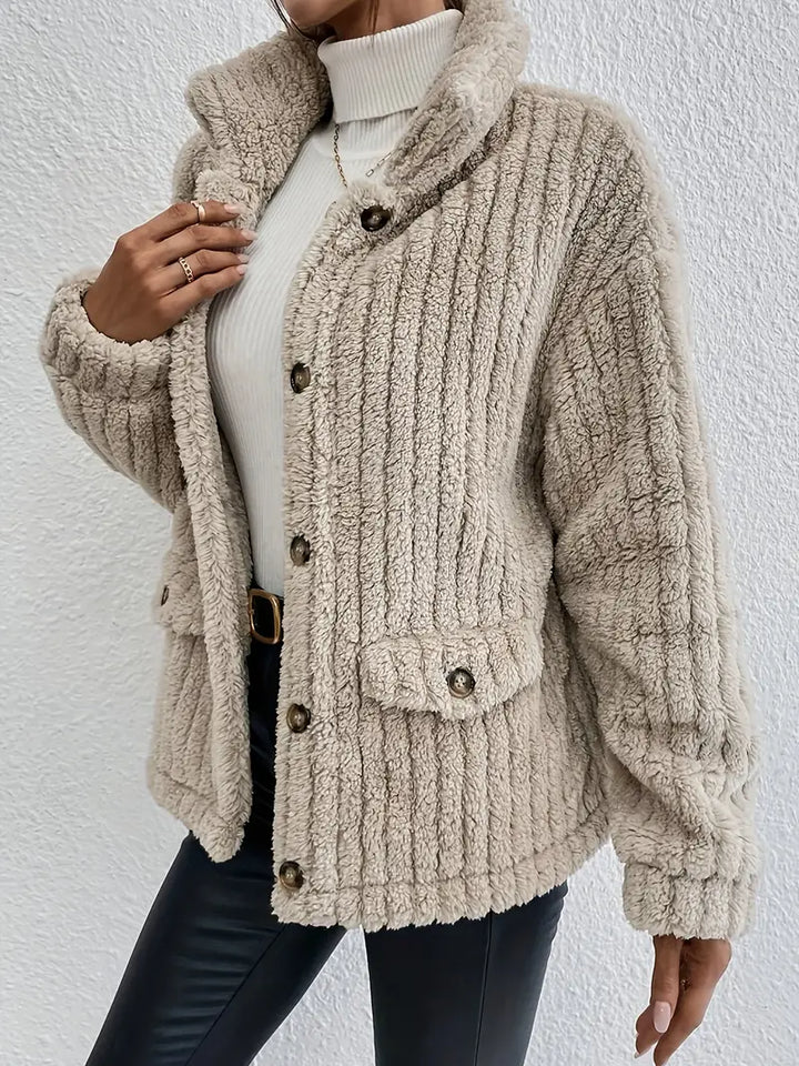 Nova - Double-Sided Velvet Button Cardigan
