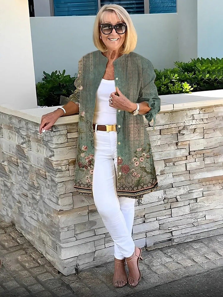 FIORA – BOW SLEEVE PRINTED COTTON JACKET