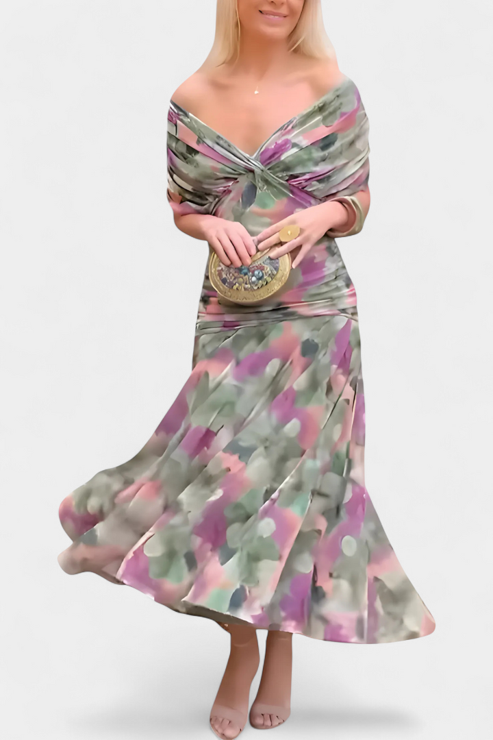 Isla™ – V-neck Floral Maxi Dress