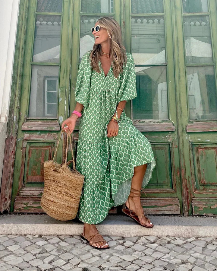 Elin - Boho Maxi Cotton Dress