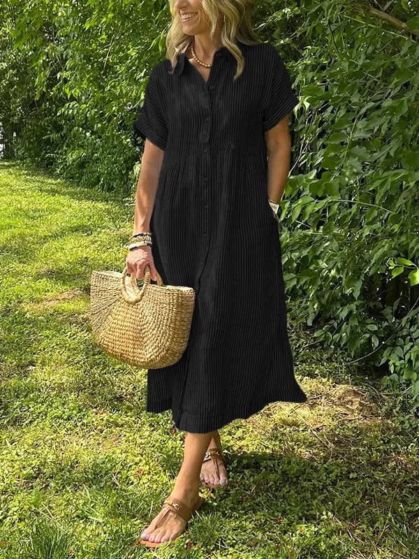 THALESSIA – STRIPED SHIRT DRESS
