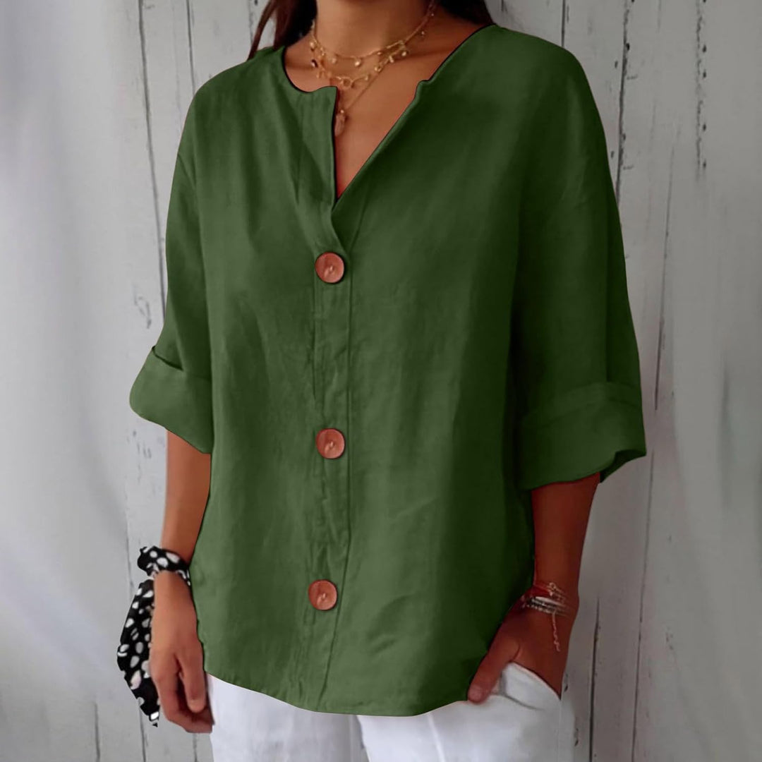 VERLISSE – BUTTON-FRONT BLOUSE