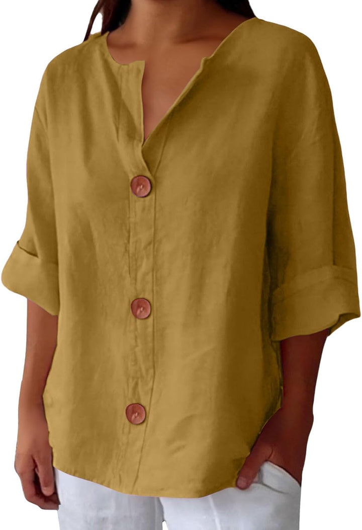 VERLISSE – BUTTON-FRONT BLOUSE