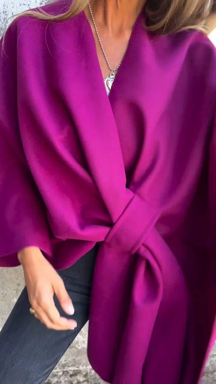 Umaiza – Effortless Style V-Neck Cape Jacket