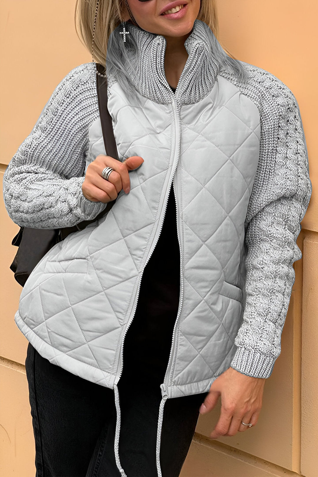 MELIRAVINE – PATCHWORK KNIT ZIP JACKET