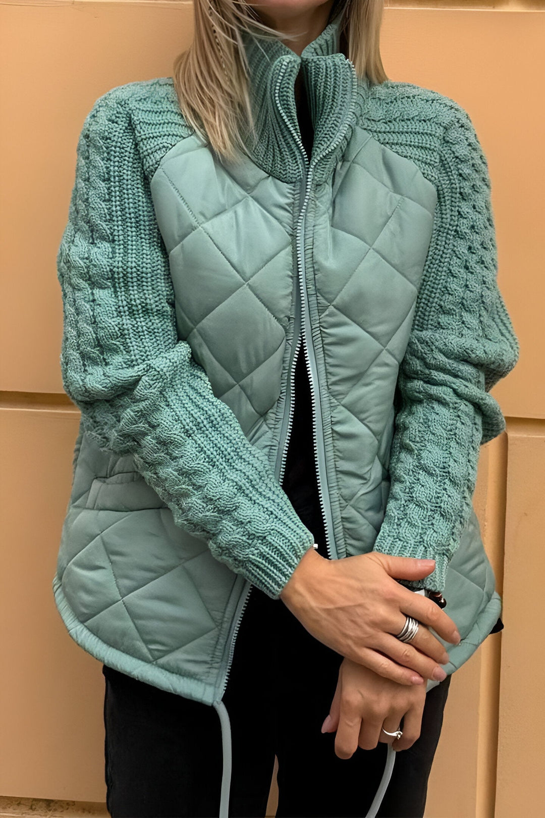 MELIRAVINE – PATCHWORK KNIT ZIP JACKET