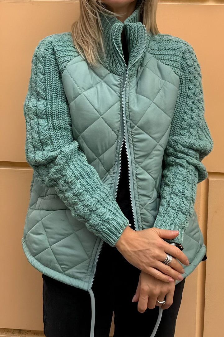 MELIRAVINE – PATCHWORK KNIT ZIP JACKET