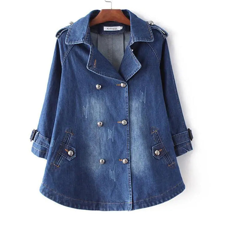 AZRIANYA – STYLISCHER DENIM-CAPE-MANTEL
