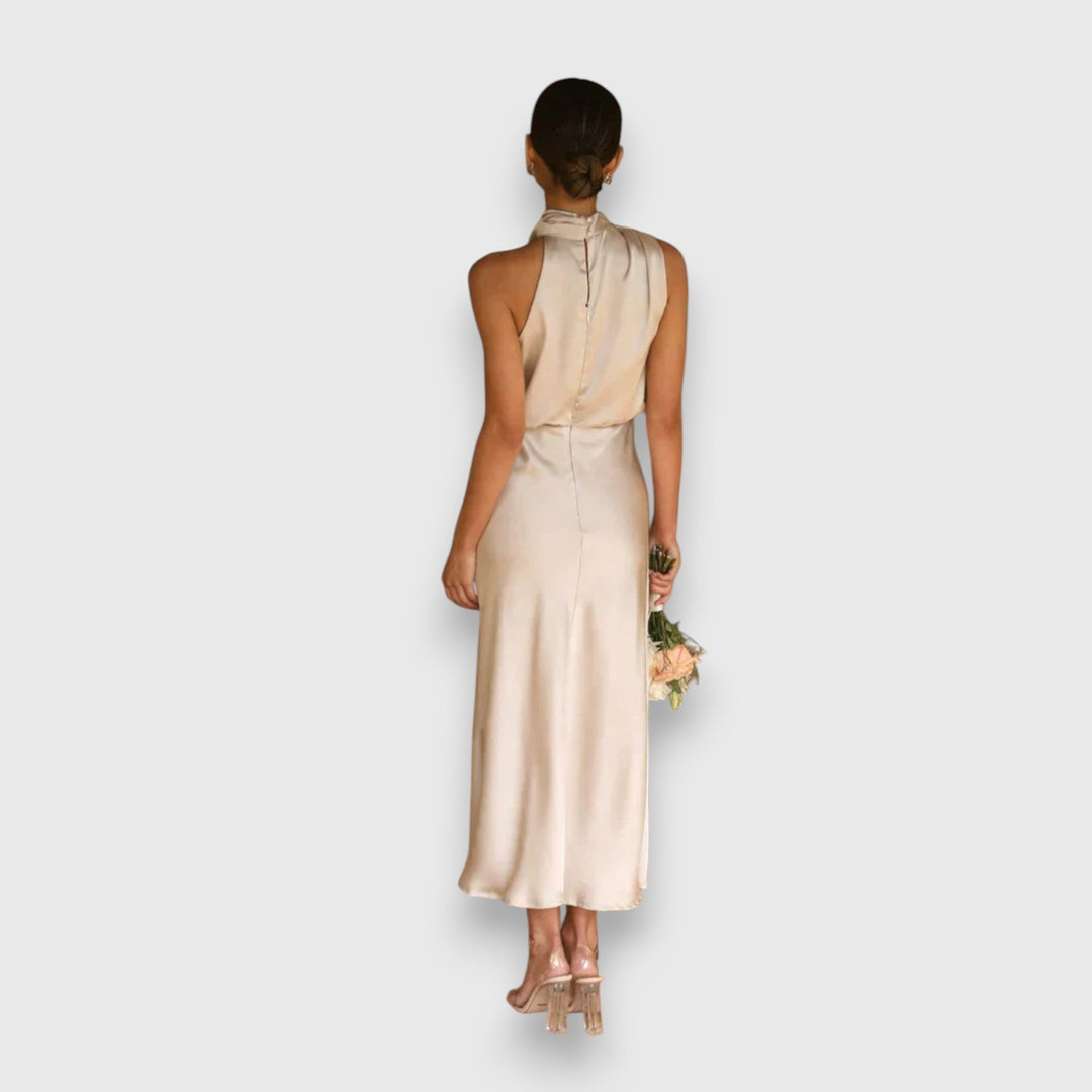 Daisy - Elegant Satin Halter Dress