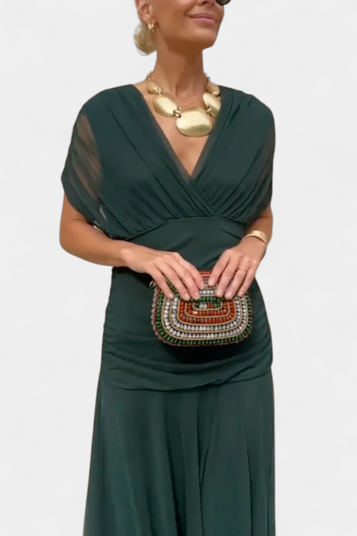 Isla™ – V-neck Floral Maxi Dress