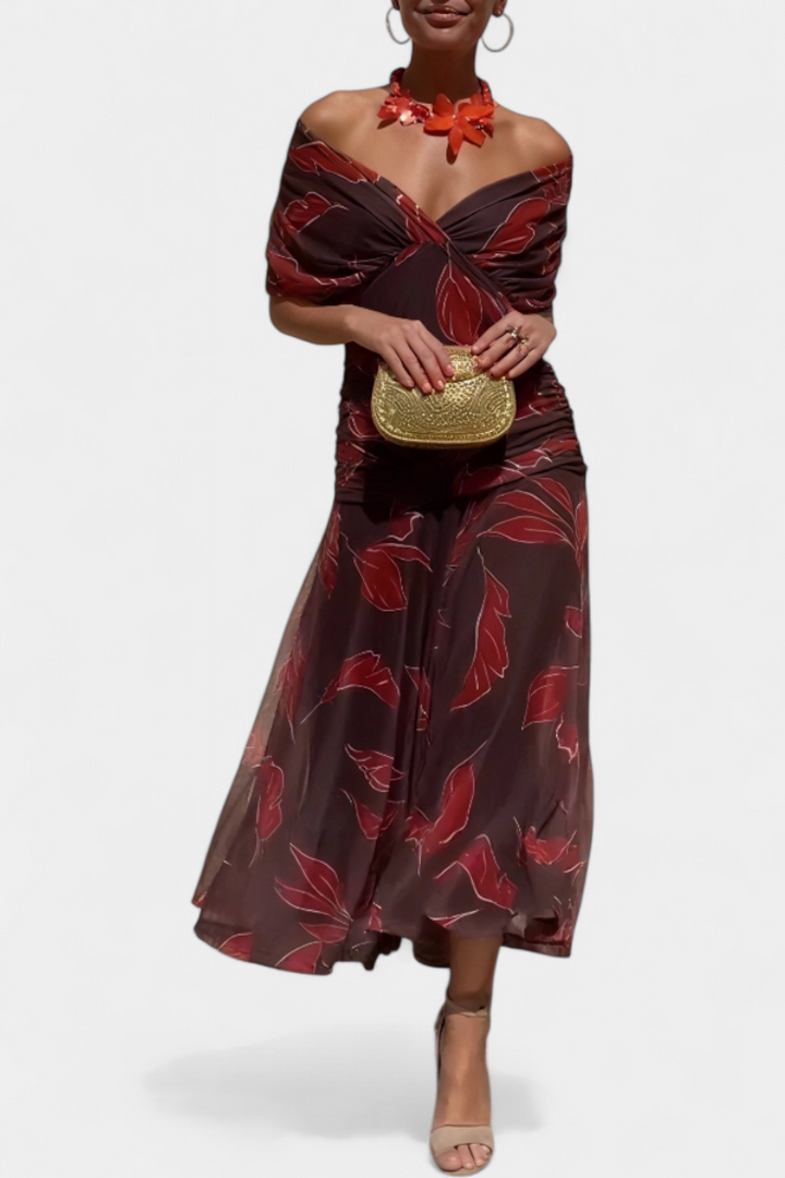 Isla™ – V-neck Floral Maxi Dress