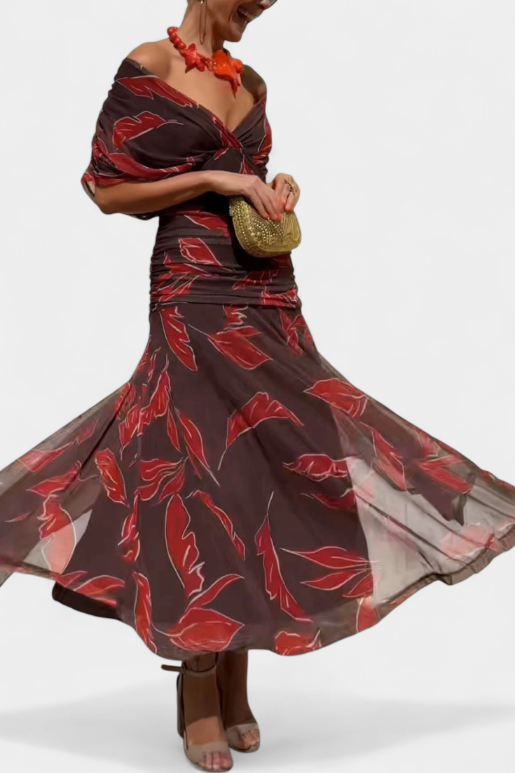 Isla™ – V-neck Floral Maxi Dress